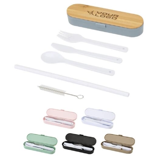 Set di posate con coperchio in bambù RUNA