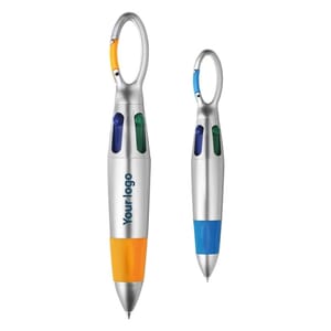 Penna a sfera 4 colori con moschettone MARVIN