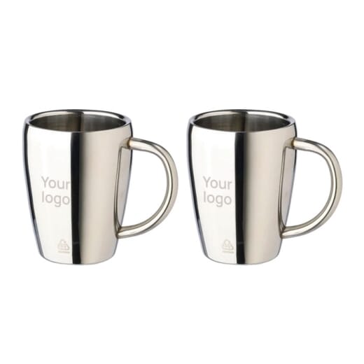 Set 2 tazze in acciaio inox riciclato NAYA 200 ml