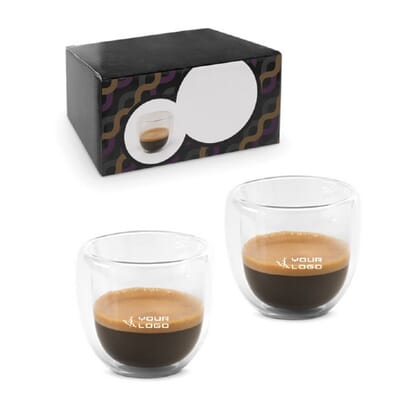 Set due tazze in vetro da caffè EXPRESSO - 75 ml
