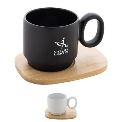 Mug in ceramica con vassoio KAGUYA - 220 ml