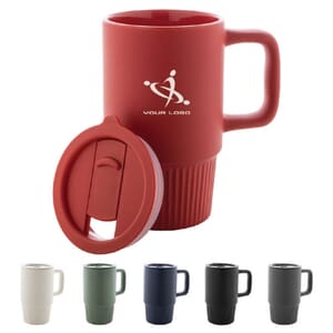 Mug in ceramica con coperchio FEYJA - 420 ml