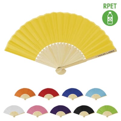 Ventaglio in poliestere RPET con stecche in bambù REPPER