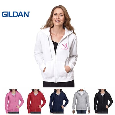 Felpa Gildan Heavy Blend Donna con cappuccio e zip