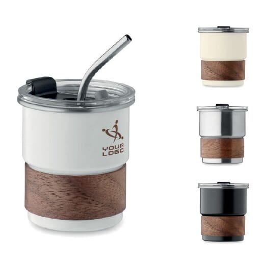 Bicchiere con cannuccia in acciaio MATE - 260 ml