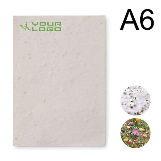 Foglio di carta riciclata con semi ASIDO