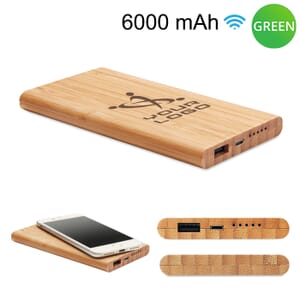 Power bank wireless in bamboo ARENA