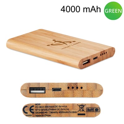 Power bank in bamboo ARENAPOWER