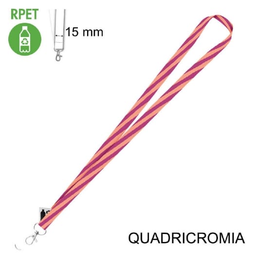 SUBYARD 15 A RPET lanyard ecologico personalizzato 15mm