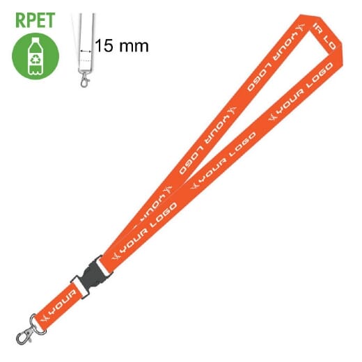 SUBYARD 15 C RPET lanyard personalizzato ecosostenibile