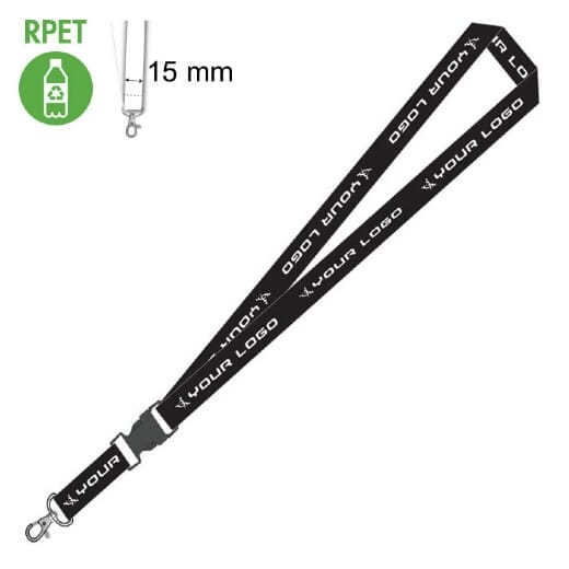 SUBYARD 15 C RPET lanyard personalizzato ecosostenibile