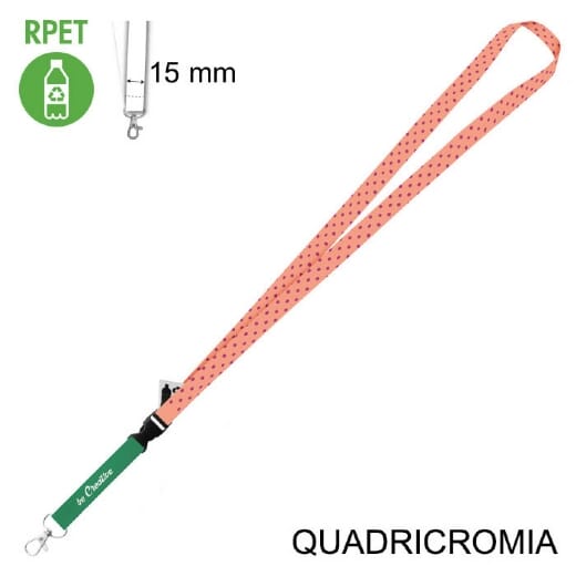 SUBYARD 15 C RPET lanyard personalizzato ecosostenibile