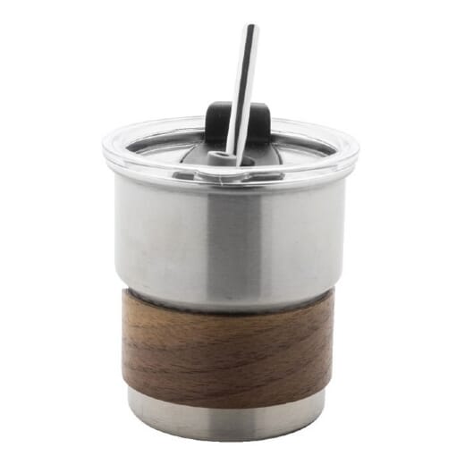 Mug in acciaio con coperchio e cannuccia WAFFEE - 260 ml