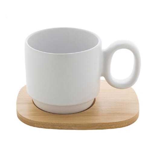Mug in ceramica con vassoio KAGUYA - 220 ml