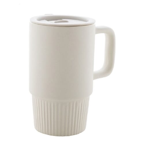 Mug in ceramica con coperchio FEYJA - 420 ml