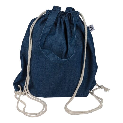 Borsa denim riciclato con coulisse DEX