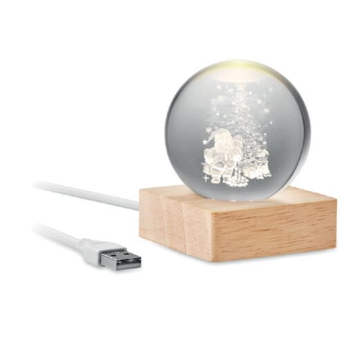 Palla ornamentale con luce led SANTA LIGHT