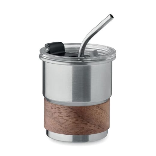 Bicchiere con cannuccia in acciaio MATE - 260 ml