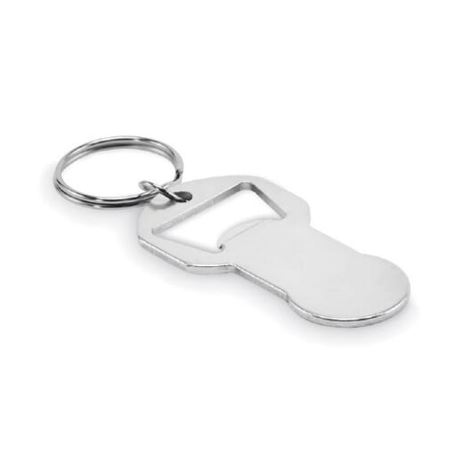 Portachiavi apribottiglie con gettone spesa CLAVE