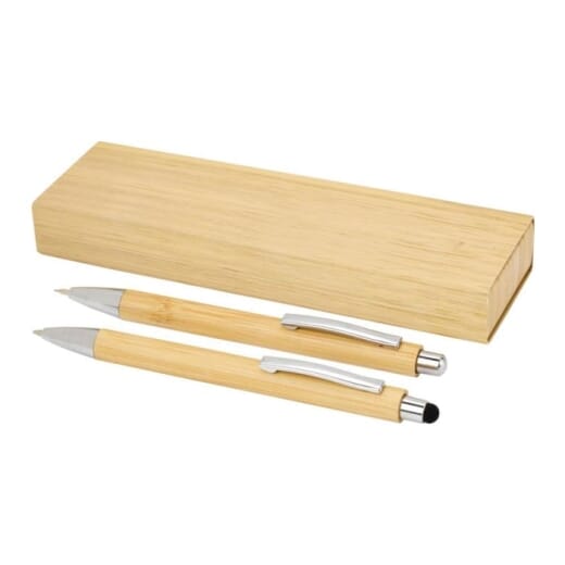 Set di penna a sfera e portamina in bambù OBLYS