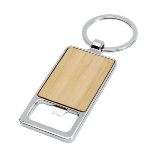 Portachiavi apribottiglie in bambù e metallo SNAPPER