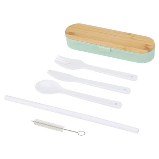 Set di posate con coperchio in bambù RUNA