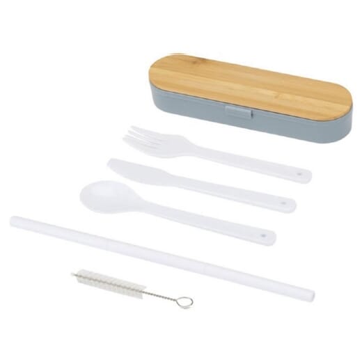 Set di posate con coperchio in bambù RUNA
