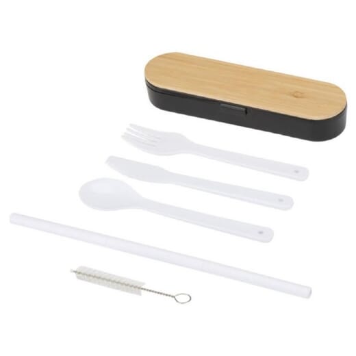 Set di posate con coperchio in bambù RUNA