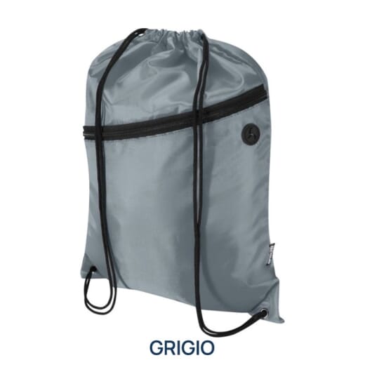 Borsa con coulisse e tasca frontale in RPET ORIOLE