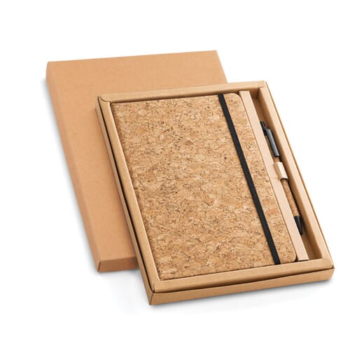 Set block notes A5 e penna a sfera in sughero FREUD